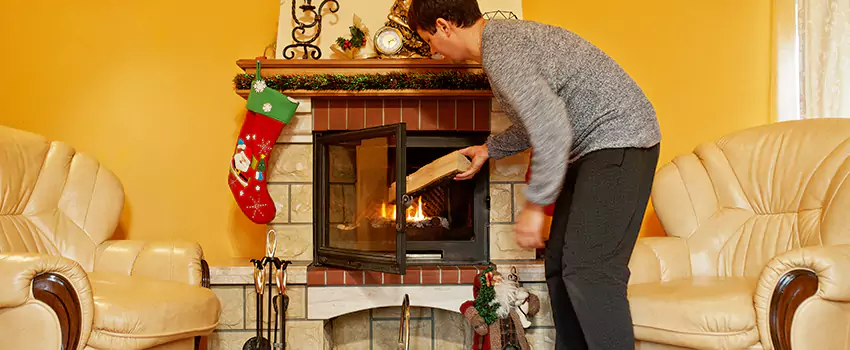 Rusted Metal Fireplace Restoration in Rialto, California